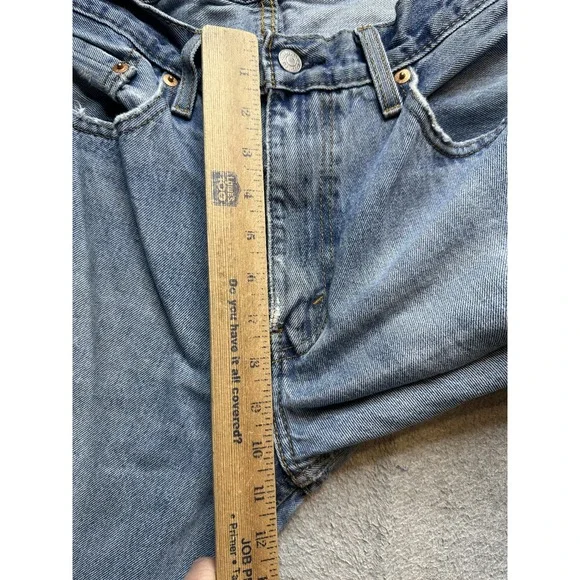 Levis 516 Jeans Mens 33x34 (31x31) Light Wash Blue Denim Straight Leg Zipper Fly - Picture 6 of 16